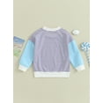 thumbnail image 4 of Bagilaanoe Little Girl Boy Casual Sweatshirt Long Sleeve Stripe Pullover 3T 4T 5T 6T 7T 8T Toddler Kids Fall Loose Tee Tops, 4 of 7