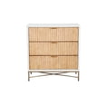 thumbnail image 2 of Eli 34 Inch 3 Drawer Small Dresser Nightstand, Corrugated Panels, White, Gold- Saltoro Sherpi, 2 of 6
