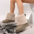 thumbnail image 5 of Viluyesy Womens Winter Snow Boots Warm Fuzzy Fleece Lined Comfortable Non Slip Outdoor Walking Shoes Beige Size 8.5, 5 of 9