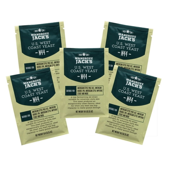 5x Mangrove Jack’s Yeast M44 US West Coast Craft Series Yeast 10g