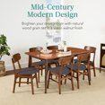 thumbnail image 3 of Best Choice Products 7-Piece Mid-Century Modern Upholstered Dining Set, Wooden Table w/ 6 Chairs - Walnut/Charcoal, 3 of 9