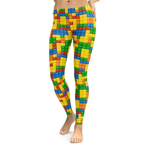 Colorful Blocks Leggings Size: XS for Women | FIERCEPULSE