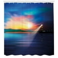 thumbnail image 3 of Ambesonne Lighthouse Shower Curtain, Majestic Sky Beach, 69"Wx75"L, Pale Blue Dark Blue, 3 of 3