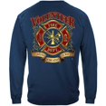 thumbnail image 3 of Volunteer Fire Tradition Sacrifice Dedication Firefighter 100% Cotton Navy Long Sleeves T-Shirt Small, 3 of 8