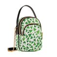 thumbnail image 7 of FORMRS Crossbody Bag for Women Quilted Travel Shoulder Cell Phone Purse with Chain Strap Handbag, Green Dot Triangles Pattern, 7 of 7