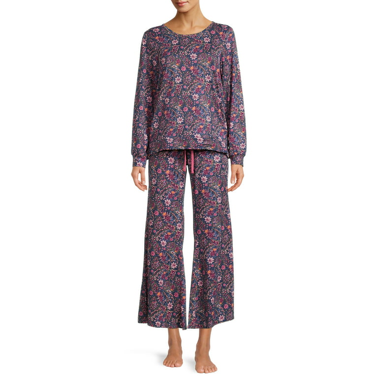 Jessica Simpson Women's Floral Top and Pants Sleep Set, 2-Piece