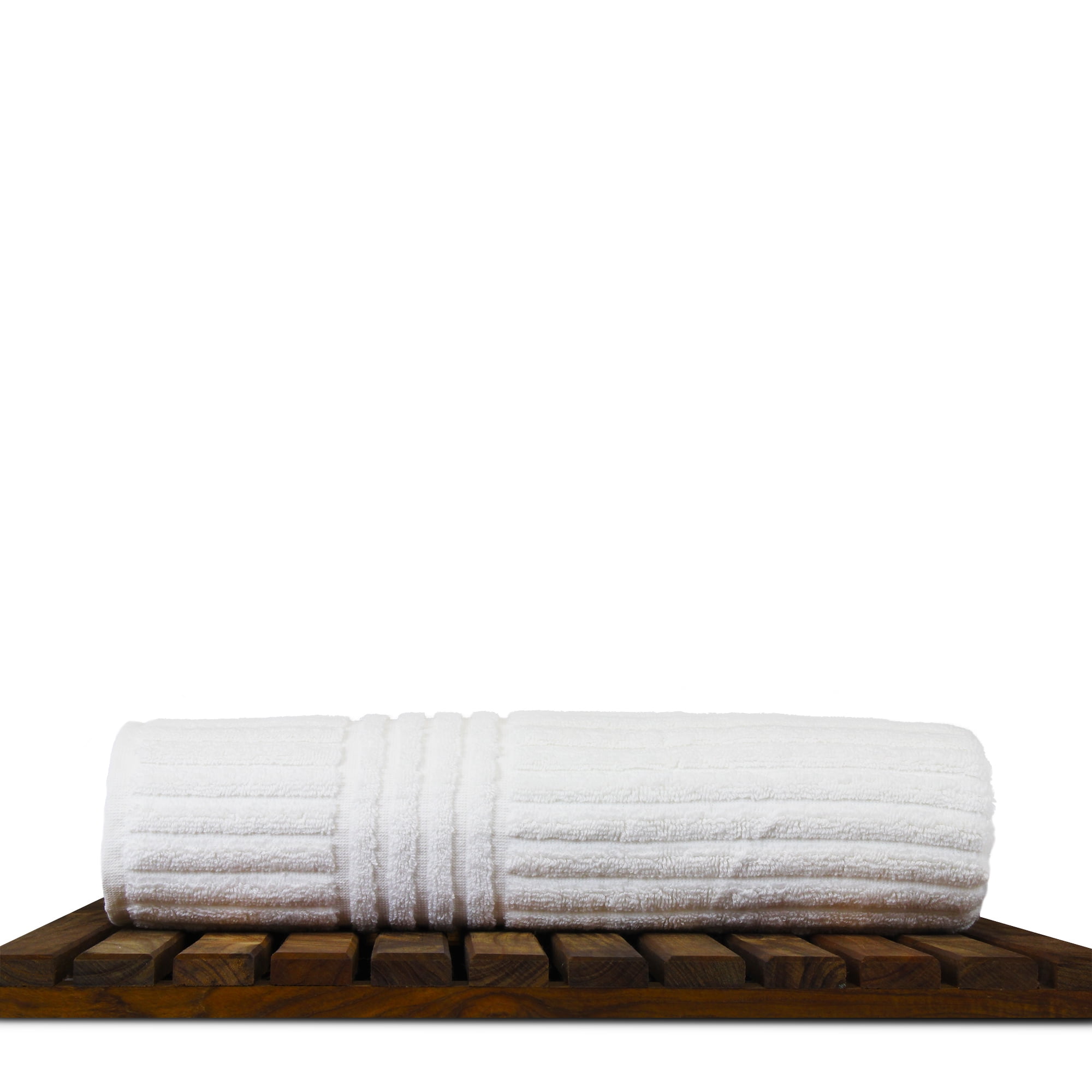 Luxury Hotel & Spa Towel 100% Genuine Turkish Cotton Bath Towels - White - Striped - Set of 4