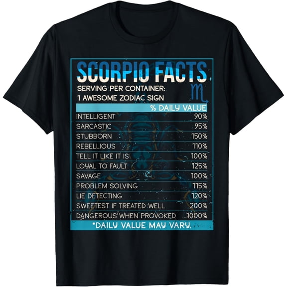 t-shirt Scorpio Facts Horoscope a Birthday Celebrant T-Shirt mens，black，women，funny，journey，Crew Neck, Short Sleeve,printing