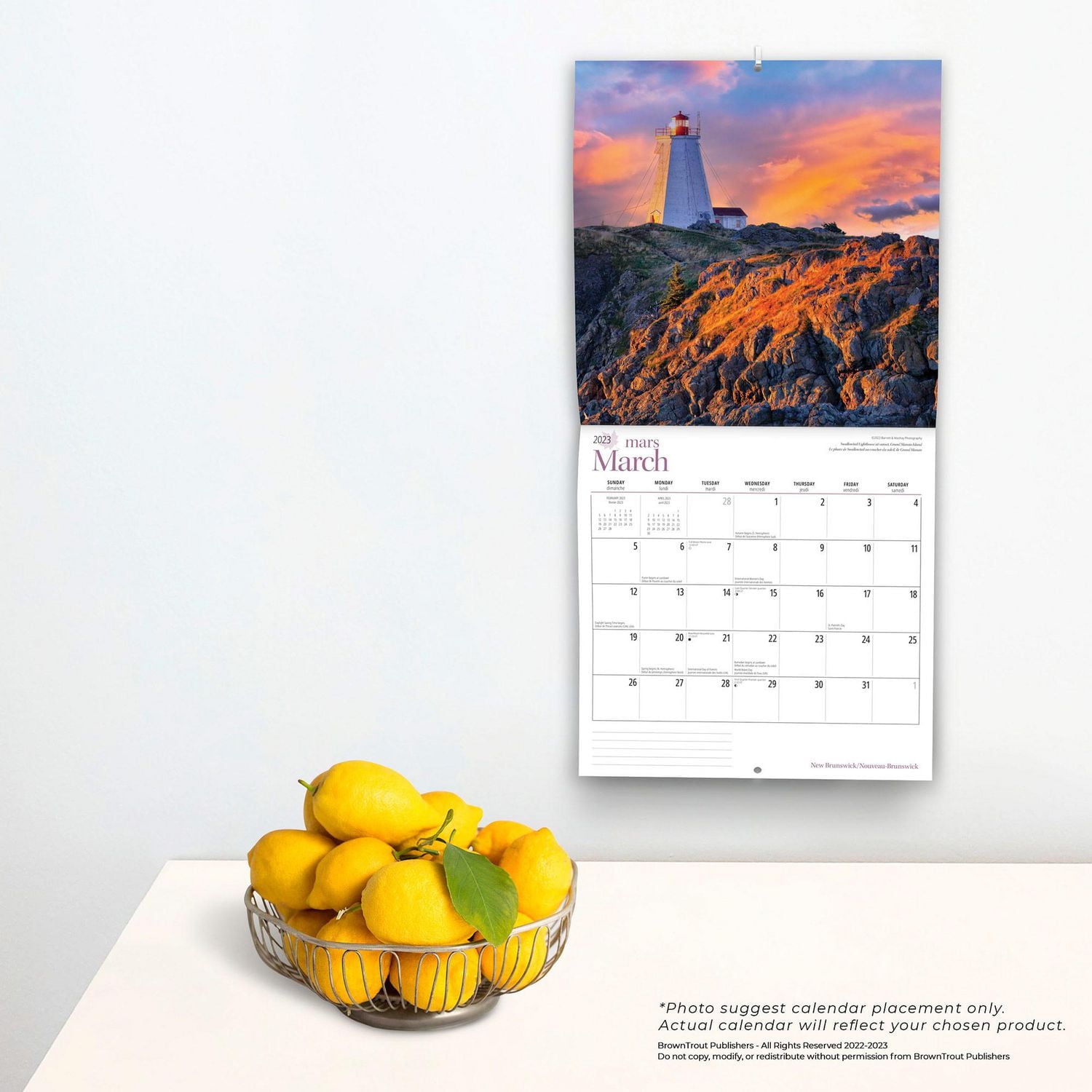 New Brunswick | 2023 12x24 Inch Square Wall Calendar