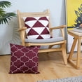 thumbnail image 5 of Modern Sofa Throw Pillow Cover, Solid Sewing Seam Double Sides Home Pattern Burgundy with Zipper Outdoor 16 Inch Decorative Square Pillows Cases Cushion Covers for Couch Patio Bedroom Decor, 5 of 6
