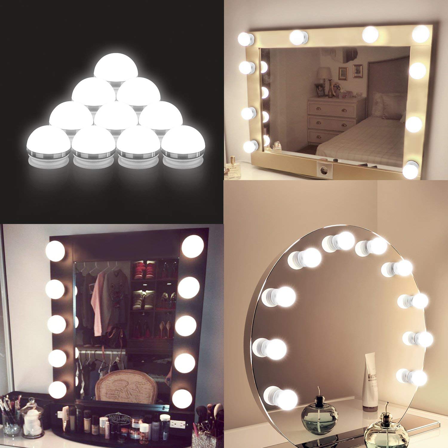 Vanity Lights for Mirror, DIY Hollywood Lighted Makeup Vanity Mirror 