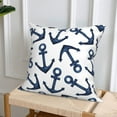 thumbnail image 6 of Throw Pillow Covers, Navy Blue Anchor Soft Square Pillow Cases with Invisible Zipper for Couch Bed Sofa, Farmhouse Fall Home Decor 12"x12", 6 of 7