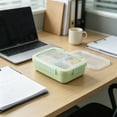 thumbnail image 2 of Plastic Bento Box,Rectangular Buckle Airtight Leakproof Portable Divided Lunch Container | Office Meal Prep Container | Refrigerator Food Storage | Perfect for Outdoor Travel & Picnic,Green, 2 of 7