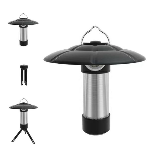 Mini faro linterna 2000mAh 5 modos LED tienda de campaña luz (negro + blanco)