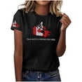 thumbnail image 2 of Weiqiqre Hauts de Printemps pour Femmes T-Shirts à Manches Courtes à Col Rond avec Imprimé Graphique de Lettres Décontractés d'Été Mignons Tees Hauts, 2 of 3