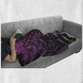 thumbnail image 6 of Lavender Soft Flannel Fleece Throw Blanket, Trees by a Lake Blue Wooden Rustic Lakehouse Lodge Romantic Spring Nature Theme, Cozy Plush for Indoor and Outdoor Use, 50" x 70", Purple, by Ambesonne, 6 of 6