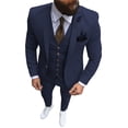 thumbnail image 4 of Nuevo traje rosa de 3 piezas para hombre, traje formal de negocios con solapa con muesca, esmoquin ajustado, chaqueta para padrino de boda (chaqueta + chaleco + pantalones), 4 of 5