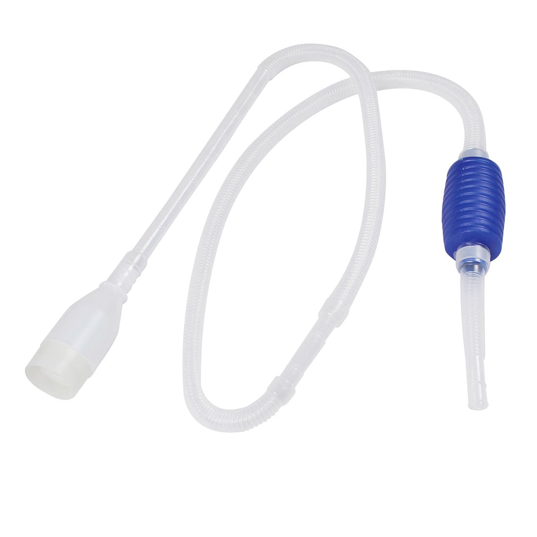 Aquarium Hand Press Water Tank Draining White Tube Drain Hose Blue
