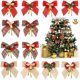 thumbnail image 1 of Lazo navideño decorativo, 12 piezas de lazos navideños, lazos de cinta que se utilizan para árboles de Navidad, coronas navideñas, decoración de regalos, el lazo del árbol de Navidad puede, 1 of 5