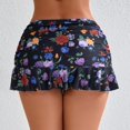 thumbnail image 4 of Falda de baño y braguitas de bikini Halcurt para mujer, color negro, estampado floral, 2XL, 4 of 6