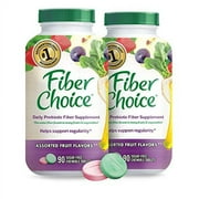 Daily Prebiotic Fiber Chewable Tablets, Assorted Fruit, 90 Count (Pack Of 2)