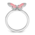 thumbnail image 2 of Bague Papillon en Émail Rose Stackable Expressions en Argent Sterling Taille 5, 2 of 3
