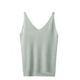 thumbnail image 2 of Inverlee Womens Petite Soft Tank Tops Summer Trendy Sleeveless V Neck Shirts Casual Solid Cami Tops with Pleated Hem, 2 of 5