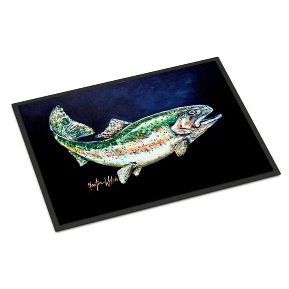 Deep Blue Rainbow Trout Door Mat