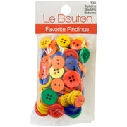 Favorite Findings Primary Assorted Sew Thru Buttons, 130 Pieces