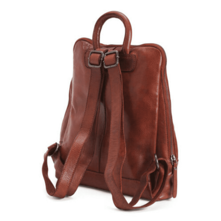 VILENCA HOLLAND Genuine Leather Woven Backpack Cognac Made in