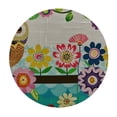 thumbnail image 4 of Orinice Owl Flowers Colorful Round Table Cover Stain Resistant Washable Indoor Outdoor Tablecloth Kitchen Dining Wedding Parties Picnic Camping 100% Polyester Fiber 38-42, 4 of 8