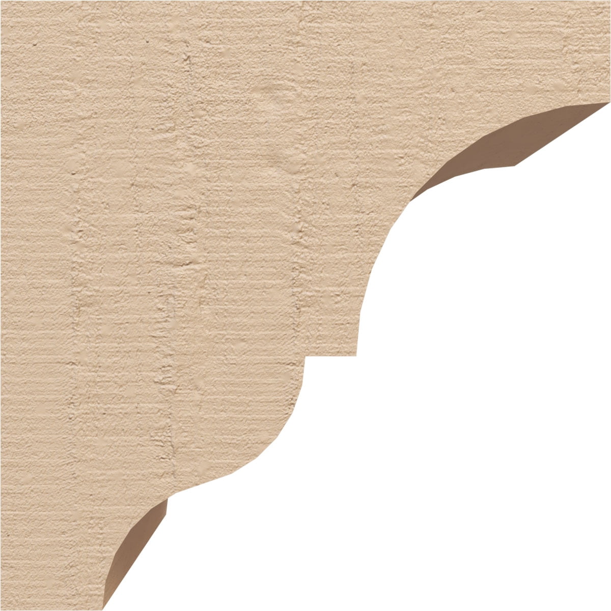 6"W x 6"D x 6"H Wide Asheboro Rough Cedar Woodgrain TimberThane Corbel, Primed Tan