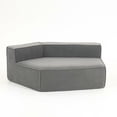 thumbnail image 4 of Resenkos Grey Teddy Fleece Single Sofa Chair - Compressed Modular Wide Seat with 3 Back Cushions, Cozy for Living Room & Dorm, 4 of 12