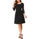 thumbnail image 1 of INSPIRE CHIC Vestido Mini de Chiffon con Cuello Cuadrado y Volantes para Mujeres, Negro XL, 1 of 6