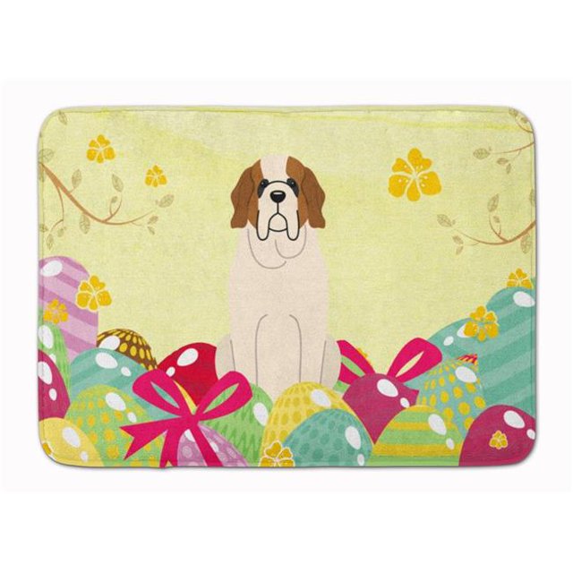 Carolines Treasures BB6035RUG Easter Eggs Saint Bernard Machine Washable Memory Foam Mat