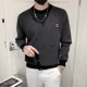 thumbnail image 4 of Ropa para hombre Sudadera con capucha y cuello redondo sin capucha para hombre Suéter de punto Suéter de rayas cálido Novedades 2025 Ofertas, 4 of 5