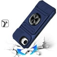 thumbnail image 3 of For iPhone 17E / 16E / SE4 Multi-Functional 2X Card Slot Shockproof Metal Ring Hybrid Case - Blue, 3 of 4
