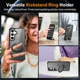 thumbnail image 5 of Dteck Magnetic for Samsung Galaxy S25+ / S25 Plus Case with Screen Protector Camera Lens Cover, Compatible with MagSafe, Military Grade Drop Ring Holder Translucent Slim Hard Back Soft Edge,Black, 5 of 9