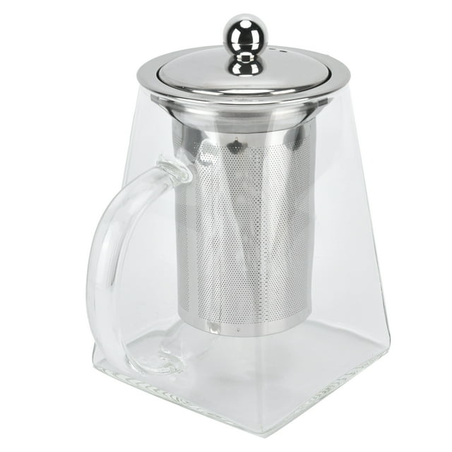 Tetera Con Infusores para Té Suelto, Tetera de Vidrio Transparente, Tetera de Vidrio Con Colador, Tetera de Vidrio Con Filtro de Malla de Acero inoxidable 304 para Uso en