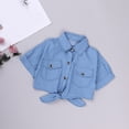 thumbnail image 5 of Outfit for Girls 7-8 Girls Summer Fashion Clothes Short Sleeve Jacket Dress Outfits Set Blue, 6-7 Years, 5 of 8