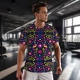 thumbnail image 3 of Wukai Colorful Mexican Print Men's Short-Sleeved Mesh T-Shirt,Quick-Dry Short Sleeve Workout T-Shirt-X-Small, 3 of 8