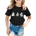 thumbnail image 2 of Weebloom Halloween Shirts For Kids Printed T Shirt Short Sleeved Tops For 1-13 Years Old Loose Shirt,Black, 2 of 3