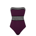 thumbnail image 4 of Hilor Womens Bandeau One Piece Bathing Suits Tummy Control Swimsuit Halter Swimwear Monokini, 4 of 9