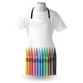 thumbnail image 4 of Crayon Apron, Close up Photo of Various Color Painting Crafts in Straight Border Themed, Unisex Kitchen Bib with Adjustable Neck for Cooking Gardening, Adult Size, Multicolor, by Ambesonne, 4 of 4