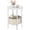 White, variant on Vagusicc Round Side Table End Table with Storage Basket, Small Side Table Round Nightstand for Small Spaces, Tall Oval End Table with Steel Frame, Coffee Bedside Table for Living Room, Begie