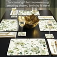 thumbnail image 3 of Cala Home "Green Florals" 4 Pack Premium Decorative Hardboard Cork Back Tabletop Placemats, 3 of 7