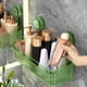 thumbnail image 4 of Estante de baño con gancho verde y ventosa potente, organizador de rack montado en la pared, 4 of 6