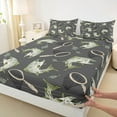 thumbnail image 3 of Castle Fairy Big Bass Fish 4pcs Bed Sheets,Black Green King Sheets,Fishing Hunting Super Cozy Sheet Set,Breathable Rustic Home Decor, 3 of 7