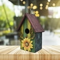 thumbnail image 4 of Wood Bird House for Outside Hanging Bird Box Decorative Hand Painted Birdhouse for Small Bird Finch Cardinal Wren Birdhouse Bird Home, 4 of 7