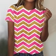 thumbnail image 1 of Fiudx Ropa de Mujer Camiseta Informal de Manga Corta con Cuello Redondo y Estampado a La Moda para Mujer, 1 of 4